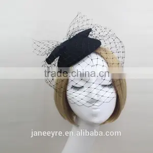 2015 Fashionable Mini Wool Hat Fascinator Hat With Veiling thumbnail-3
