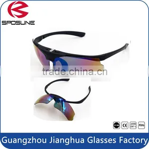 Matt Black Replaceable Flip up Polycarbonate Frame uv Protective Eye Gafas thumbnail-1