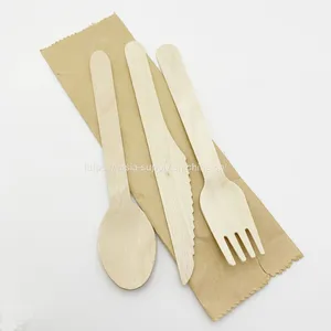 Hot Sale Custom Printed FSC Disposable Wooden Knife Fork Spoon Sets Wholesaler thumbnail-1