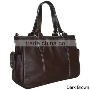 Guangzhou Supplier Genuine Leather Ladies Tote Bag Shoulder Bag With Dual Handles thumbnail-4