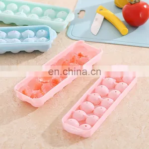 14 Grid 3D Round Balls Ice Molds Plastic Molds Ice Tray Home Bar Party Ice Hockey Holes Making Box Molds With Cover DIY Moulds thumbnail-2