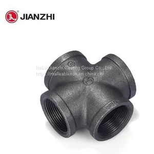 Black Iron Pipe Fittings Equal Cross Fig.180 Hot Sale thumbnail-1