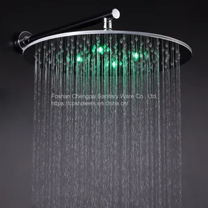 Shower Set With 12inch Round Shower Head Showr Arm 304 Stainless Steel LED Showerhead thumbnail-3