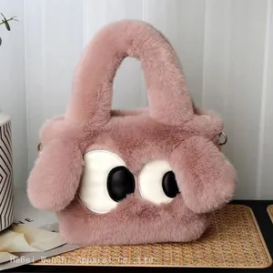 021Plush Bag Big Eyes New Large Capacity Hand Oblique Bag Ladies Light Luxury Fashion Bag thumbnail-3