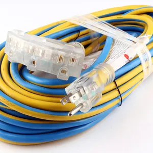 50ft-100FT 12/3 SJOOW All-Rubber 3-Outlet Outdoor Extension Cord thumbnail-4