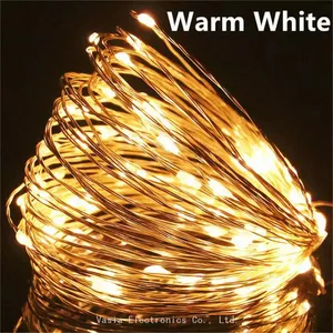 15m Plug-in LED String Lights Gold Wire for Christmas Trees thumbnail-1