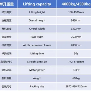 Cheap 4500kg Two Post Car Lift Machine Clear Floor for Sale thumbnail-2