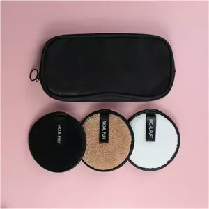 Cheap Microfiber Makeup Cleaning Puff High Quality Reusable Bamboo Fiber Cosmetics Remover Pad Facial Deep Cleaning Powder Puff thumbnail-1