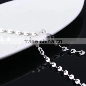 Hot Selling Simple Design Fashion Jewelry Rhodium Plated Cheap Short Cable Chain Necklace thumbnail-3