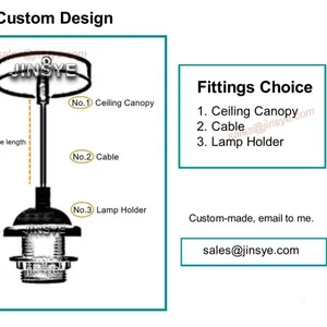 CE UL E26 E27 Gold Light Bulb Holder BrassLamp Socket Pendant Lamp Cord Kits With Textile Cable Ceiling Canopy thumbnail-5