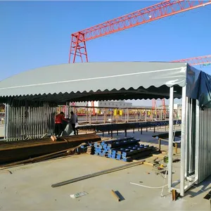 Warehouse Canopy With Surrounding Cloth, Foldable Electric Retractable Awning Manufactured by Factory. thumbnail-4