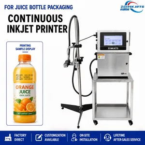 Juice Bottle CIJ Continuous Inkjet Printer for Beverage PET Glass Bottle Packaging Filling Line Coding thumbnail-1