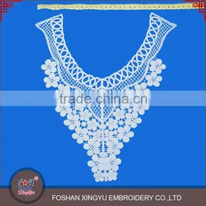Hot Sell Custom Shape Fashion Cotton Crochet Embroidery Pattern Lace Collar Neckline for Women thumbnail-1