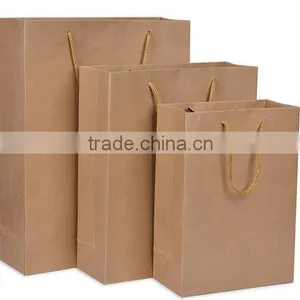 Hot Sale Custom Gift Luxury Recycle Cute Printed Art Brown Kraft Shopping Paper Bag thumbnail-1