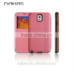 Bumper Leather Flip Mobile Phone Housing for Samsung Note 3 With Window View thumbnail-1