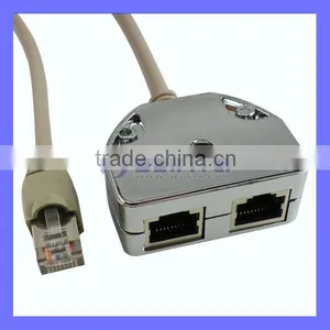RJ45 Cable Splitter Network Adapter 8P8C Adapter thumbnail-1