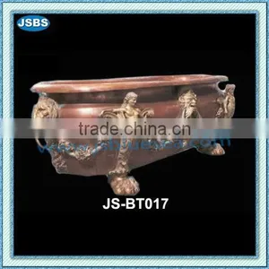 Hand Carved Natural Stone Small Deep Bathtub thumbnail-1