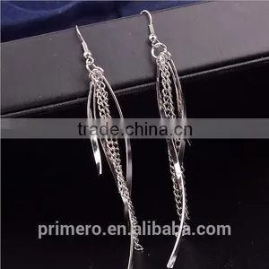Simple Long Chain Tassel Dangle Earrings Fashion Gold Plated Designs For Women thumbnail-2