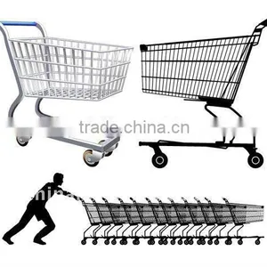 Best Selling Germany Style Metal Supermarket Shopping Trolley thumbnail-1