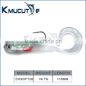 Soft Bait Lead Fish, Curl Tail Fishing Lure, Shiny Body Lead Bass Lure Chentilly CHSOFT28 Fishing Tackle Wholesaler thumbnail-3