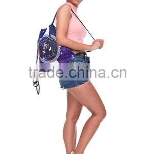 Brand New 3D Printed High Quality Wholesale Drawstring Backpack thumbnail-4