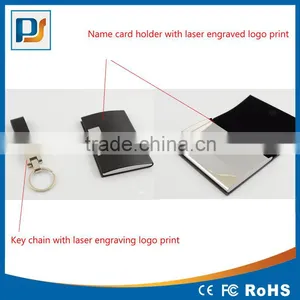 Engraved Set of Business Card Holder and Key Chain - Customized Personalised Gifts Idea thumbnail-2