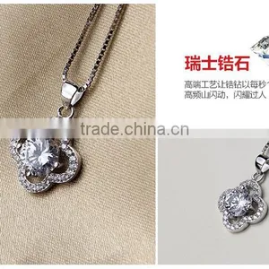 European Style Fashion 925sterling Silver Crytal Flower Design Pendant Jewellery thumbnail-4
