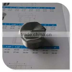 NEW 2" Solid 304L Stainless Steel Hex Head Threaded Plug thumbnail-1