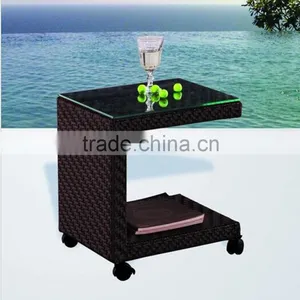Outdoor & Indoor Auminum Rattan Side Table thumbnail-1