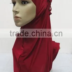 H242 Latest Muslim Hijab Scarf With Flowers on Back thumbnail-2