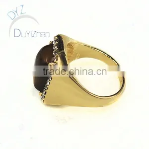 Mens Gold Ring With Tiger Eyes thumbnail-3