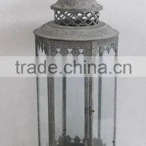 100517F- Hexagonal Metal Candle Lantern thumbnail-1