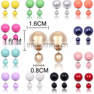 Wholesale 8mm 16mm Cheap Girl's Double Sided Pearl Earring thumbnail-2