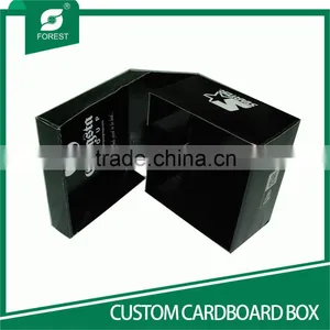 HIGH QUALITY BLACK SHOE PACKING BOX FOLDING CARDBOARD BOXES thumbnail-3