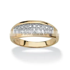 18K Gold With Rhinestone 925 Sterling Silver Ring thumbnail-1