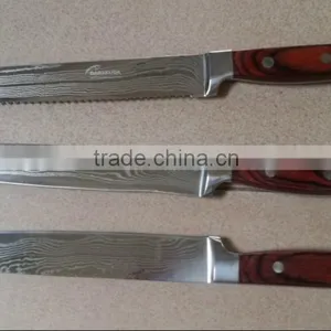Bread Knife With Pakkawood Handle Damascus Steel thumbnail-1