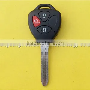 Uncut 2+1 Buttons Car Key Shell Replacement for Toyota no Logo thumbnail-2