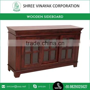 Finest Quality Wooden Sideboard With Glass Doors and Wooden Frames thumbnail-1