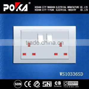 Poka Hot Sale uk Wall Socket 2 Gang Outlet, Electrical Outlet 230v thumbnail-1