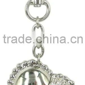 Custom Metal Heart Shape USB Memory Key With Diamond thumbnail-1