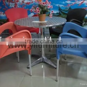 Colorful Plastic Leisure Coffee Shop Chair and Aluminum Square Table Set YC081 YT2 thumbnail-4