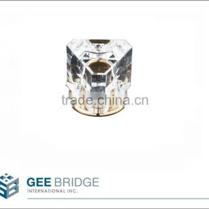 0841010 Solid Brass Triangle Crystal Cabinet Drawer Door Knob thumbnail-1
