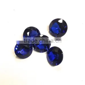 High Quality Blue Corundum Loose Round Faceted Gemstone, Best AAA Quality thumbnail-2