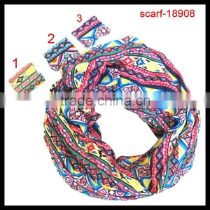 2014 Hot Sale Fashion Lady Geometry Pattern Loop Scarf thumbnail-1