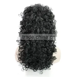 Long Kinky Curly Synthetic Wig Black Color for Women thumbnail-1