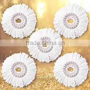 High Quality Floor Cleaning Spin Washable Microfiber Round Mop Heads thumbnail-5