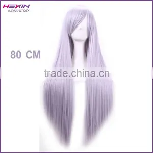 Long Cosplay Wigs for Black Women Grey Hair Lace Wig Made in China thumbnail-5