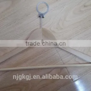 Wooden Anti Theft Hanger With Round Bar and Anti-theft Hook,with Notches on Shoulder thumbnail-1