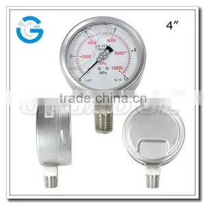 High Quality 4 Inch All Stainless Steel Oil Filled Manometer thumbnail-1