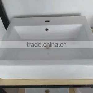 Chaozhou Ceramic Basin Square Shape Single Hole White Wash Basin Hot Sale Art Basin New Design Hot Sale Art BasinB004 thumbnail-3